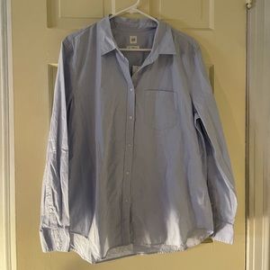 Gap fitted boyfriend shirt, blue NWT size XL